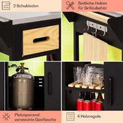 Jersey Outdoor Kitchen Gasgrill Spüle 20,7 KW 5+1 Brenner Mobil -Gartenmöbel 10039854 de 0005 usp