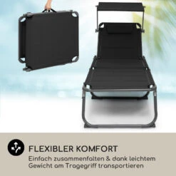 Amalfi Sonnenliege 70 X 37 X 200 Cm Sonnenblende 5-stufige Rückenlehne Stahlrohr Witterungsbeständig -Gartenmöbel 10040101 de 0005 logo