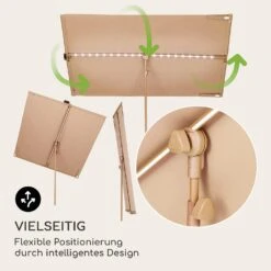 Blumfeldt Bayonne Sonnenschirm 130 X 180 Cm Polyester UV 50 Solar LED -Gartenmöbel 10040103 de 0004 logo