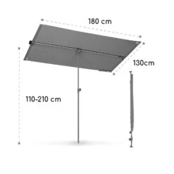 Blumfeldt Bayonne Sonnenschirm 130 X 180 Cm Polyester UV 50 Solar LED -Gartenmöbel 10040105 yy 0009 dimensions