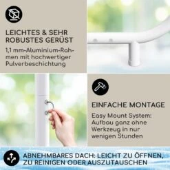 Nantes Pavillon Gazebo Sonnendach 3x3m Polyester Stahlrahmen UV50+ Bodenrollen -Gartenmöbel 10040106 de 0003 logo