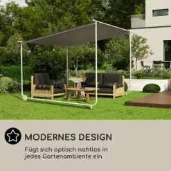 Nantes Pavillon Gazebo Sonnendach 3x3m Polyester Stahlrahmen UV50+ Bodenrollen -Gartenmöbel 10040106 de 0005 logo