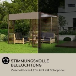 Valence Gazebo 3x3 M UV50+ Wasserabweisend LED-Solar-Beleuchtung Solar-Panel -Gartenmöbel 10040111 de 0004 logo