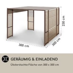 Valence Gazebo 3x3 M UV50+ Wasserabweisend LED-Solar-Beleuchtung Solar-Panel -Gartenmöbel 10040111 de 0006 logo