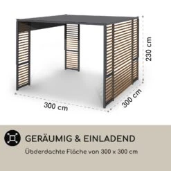 Valence Gazebo 3x3 M UV50+ Wasserabweisend LED-Solar-Beleuchtung Solar-Panel -Gartenmöbel 10040112 de 0006 logo