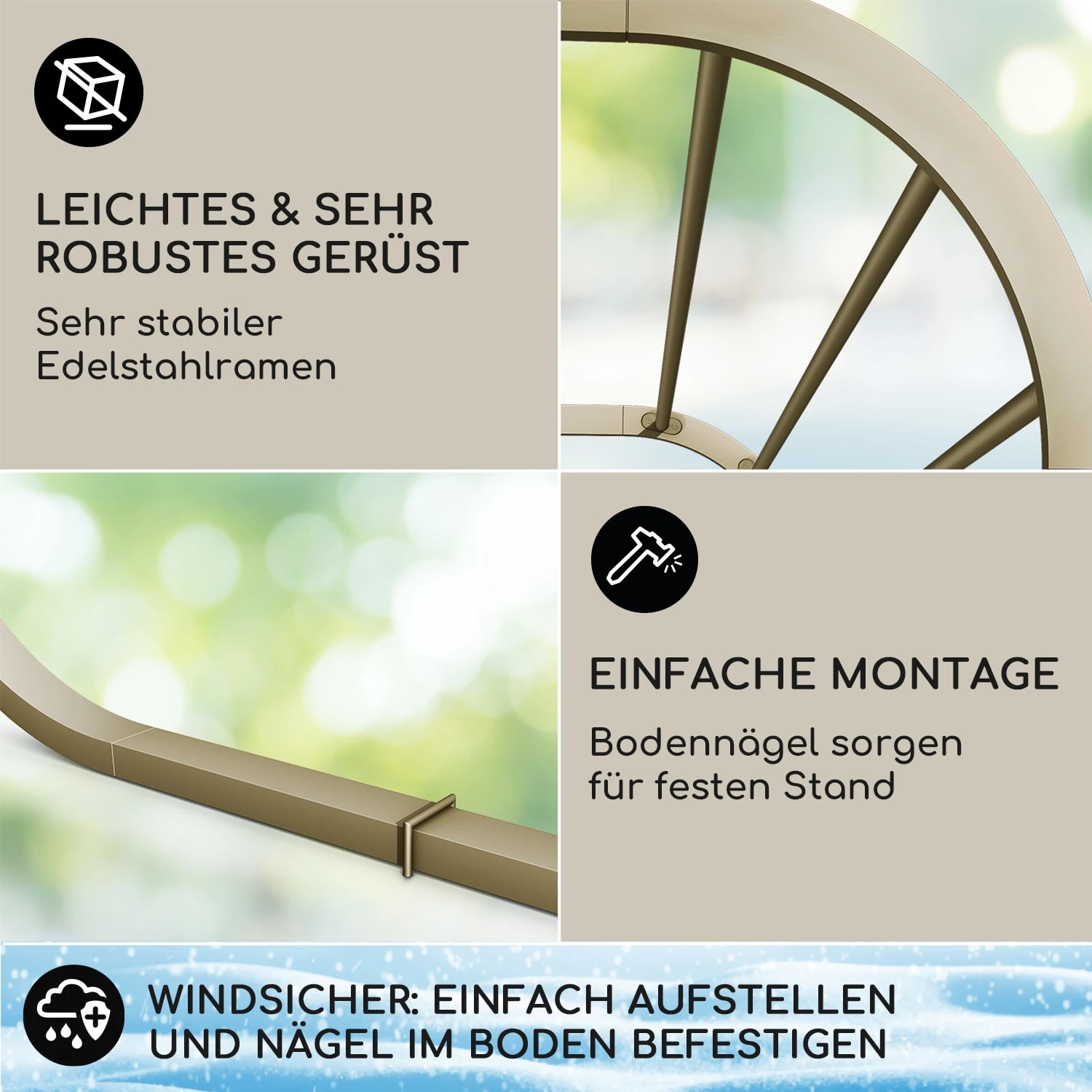 Orleans Gazebo 300 X 220 X 300 Cm Schiebedach UV-Schutz 50+ Leicht 3 Orleans Gazebo 300 X 220 X 300 Cm Schiebedach UV-Schutz 50+ Leicht – Bild 3