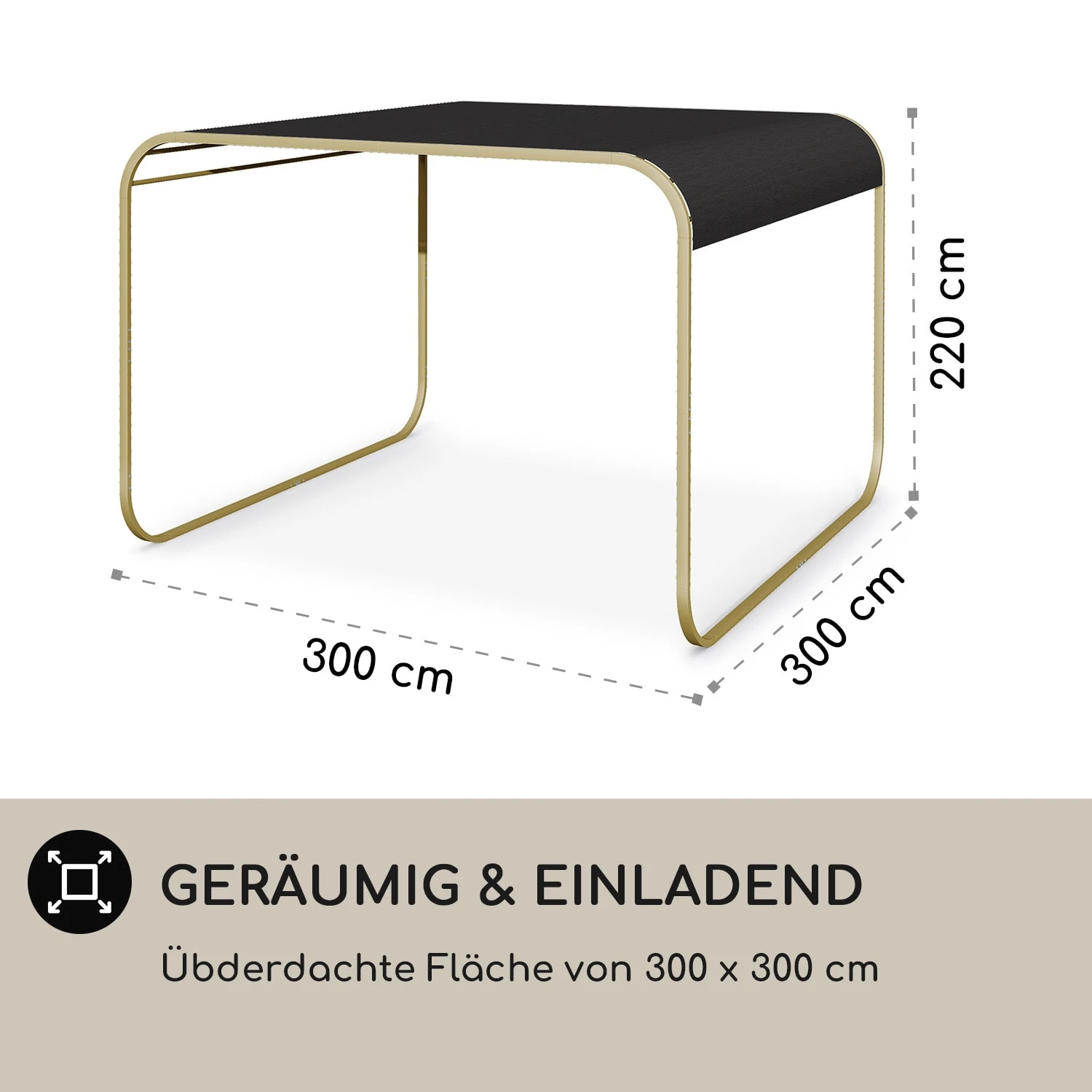Orleans Gazebo 300 X 220 X 300 Cm Schiebedach UV-Schutz 50+ Leicht 5 Orleans Gazebo 300 X 220 X 300 Cm Schiebedach UV-Schutz 50+ Leicht – Bild 5