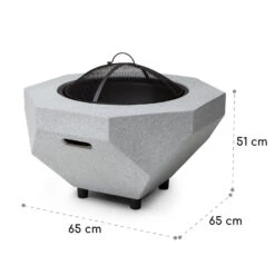 Blumfeldt Diamond Feuerschale Mit Grill MGO & Stahlschale Inkl. Funkenschutz -Gartenmöbel 10040241 yy 0007 dimensions