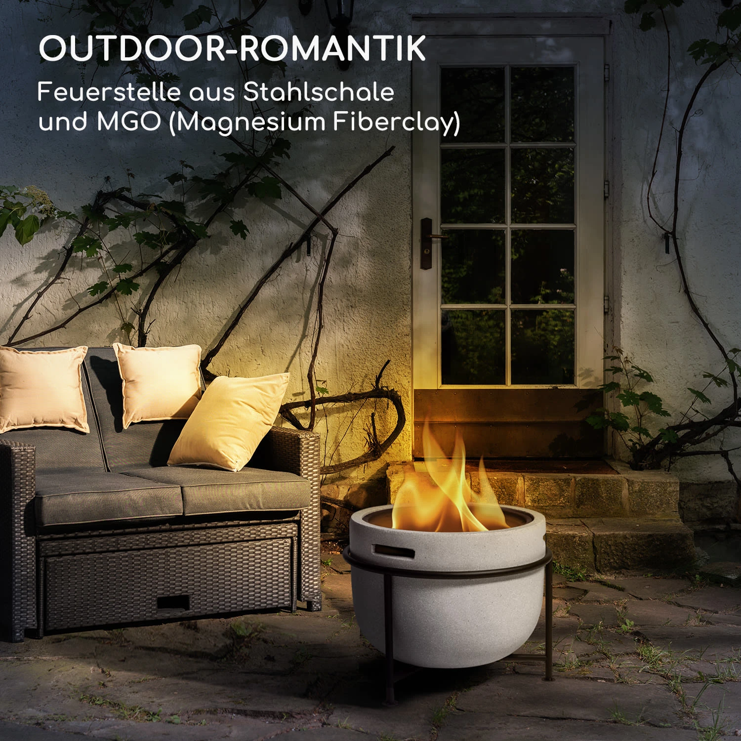 Blumfeldt Grail Feuerschale Mit Grill MGO & Stahlschale Inkl. Funkenschutz 2 Blumfeldt Grail Feuerschale Mit Grill MGO & Stahlschale Inkl. Funkenschutz – Bild 2