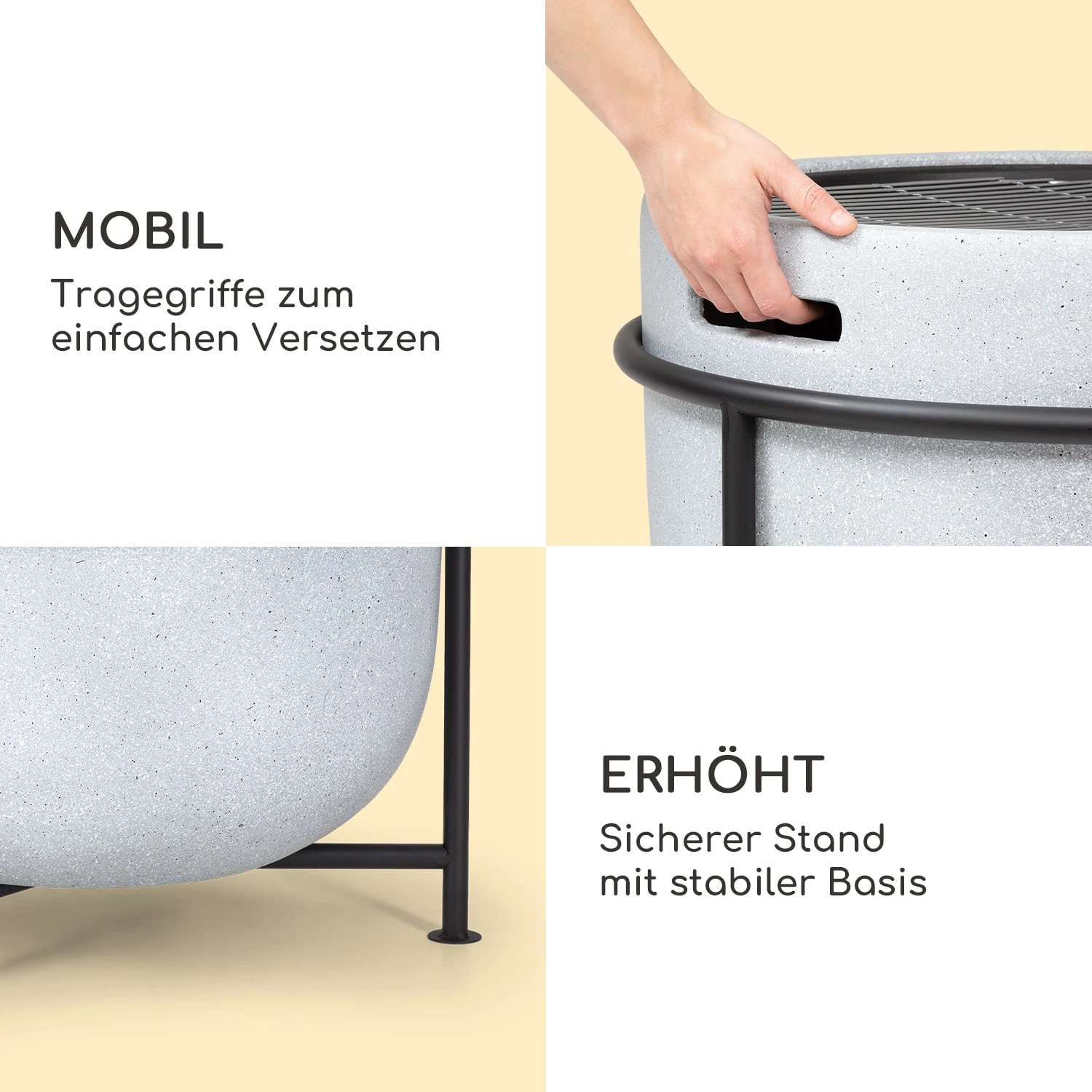 Blumfeldt Grail Feuerschale Mit Grill MGO & Stahlschale Inkl. Funkenschutz 5 Blumfeldt Grail Feuerschale Mit Grill MGO & Stahlschale Inkl. Funkenschutz – Bild 5