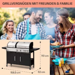 Kingsville 4.1 Kombigrill Gas + Kohle 13,7 KW 4+1 Brenner -Gartenmöbel 10040271 de 0007 usp