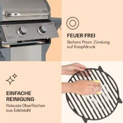 Lucifer 2 Gasgrill 2 X 3,6 KW Brenner 45x45cm Grill Edelstahl Mobil 14 Lucifer 2 Gasgrill 2 X 3,6 KW Brenner 45x45cm Grill Edelstahl Mobil -Gartenmöbel 10040279 de 0007 logo