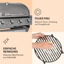 Lucifer 4 Gasgrill 4 X 3,6 KW Brenner 69x45cm Grill Edelstahl Mobil 14 Lucifer 4 Gasgrill 4 X 3,6 KW Brenner 69x45cm Grill Edelstahl Mobil -Gartenmöbel 10040281 de 0007 logo