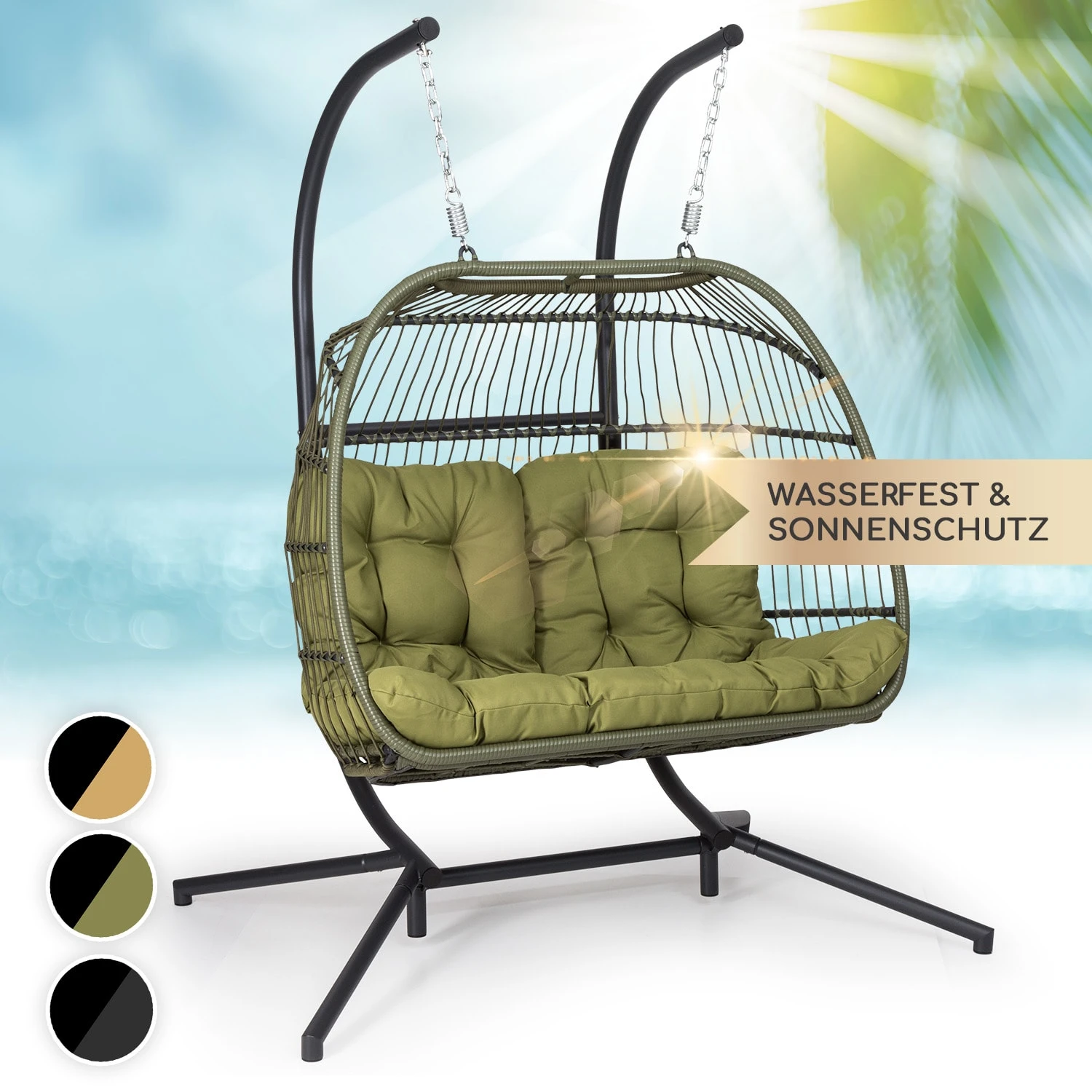 Biarritz Double Hängesessel Zweier PE Aluminium Polyrattan 260 Kg 1 Biarritz Double Hängesessel Zweier PE Aluminium Polyrattan 260 Kg