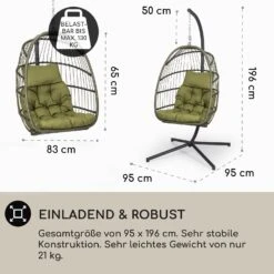 Biarritz Individuelle Hängesessel PE Aluminium Polyrattan 130 Kg -Gartenmöbel 10040300 de 0004 usp